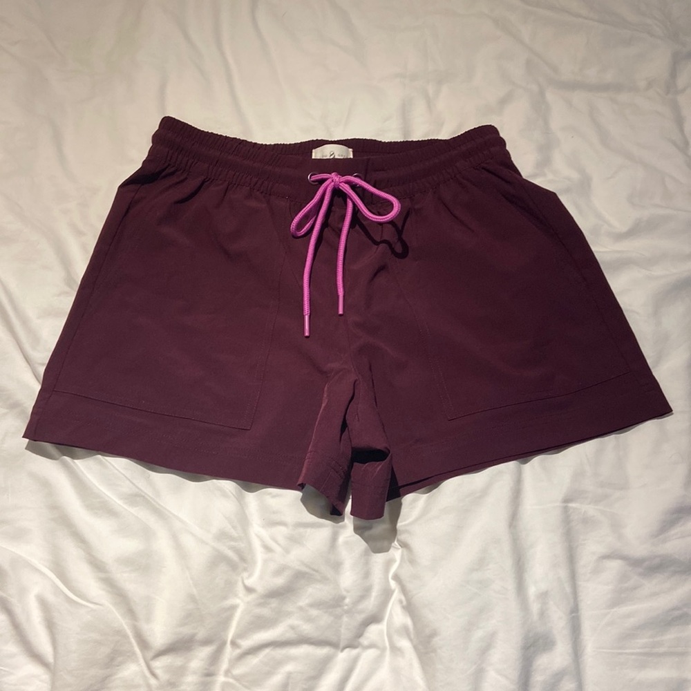 Lou & Grey from Loft. Size small casual athletic shorts. Maroon and pink.